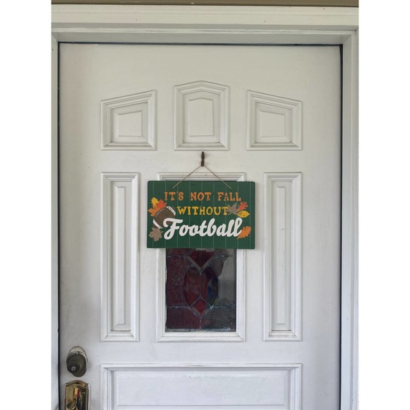 It’s not Fall without Football Sign Hanging Wall Door Wreath Sign Crafts Decor - Picture 6 of 6